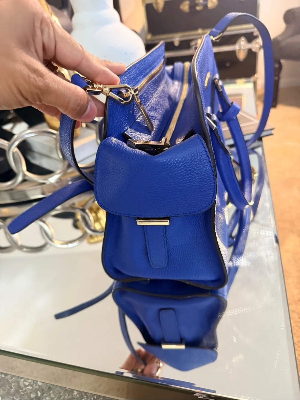 Michael Kors Harper Leather Satchel Bag